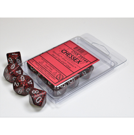 Silver Volcano Speckled Polyhedral Ten d10 Set