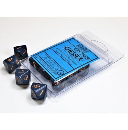 Opaque Polyhedral Ten d10 Set Dusty Blue/gold