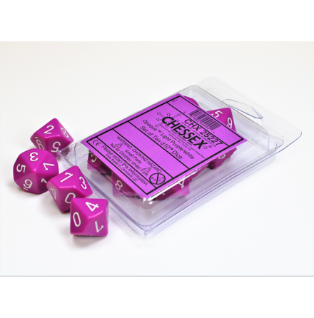 Opaque Polyhedral Ten d10 Set Light Purple/white