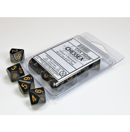 Opaque Polyhedral Ten d10 Set Black/gold