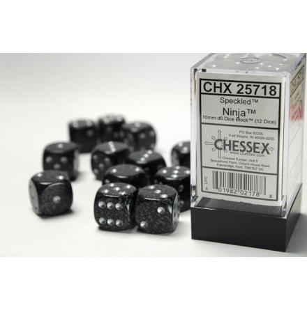 Speckled 16mm d6 with pips Ninja Dice Block (12 dice)