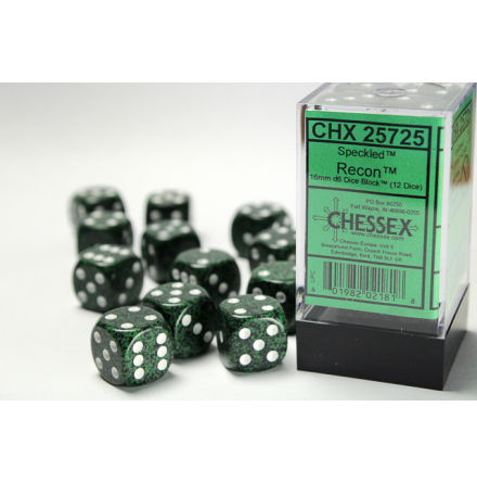 Speckled 16mm d6 with pips Recon Dice Block (12 dice)