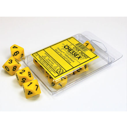 Opaque Polyhedral Ten d10 Set Yellow/black