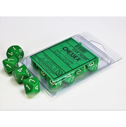 Opaque Polyhedral Ten d10 Set Green/white