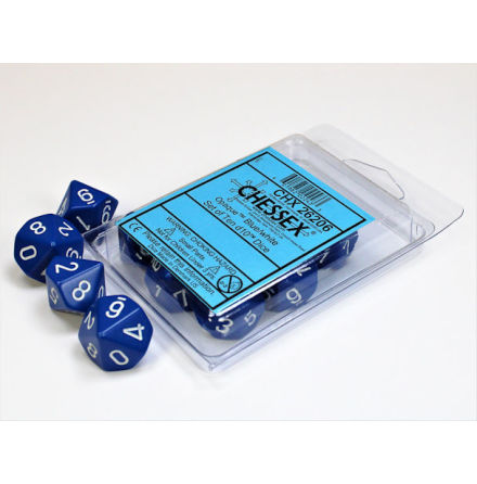 Opaque Polyhedral Ten d10 Set Blue/white