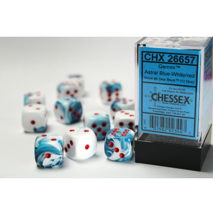 12 16Mm Six Sided Die Block of Dice Chessex Dice D6 Sets: Festive Vibrant Swirl with Brown Pips 