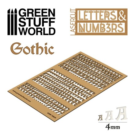 Letters and Numbers 4 mm GOTHIC