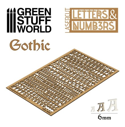 Letters and Numbers 6 mm GOTHIC