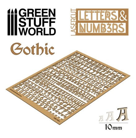 Letters and Numbers 10 mm GOTHIC