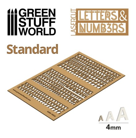 Letters and Numbers 4 mm STANDARD