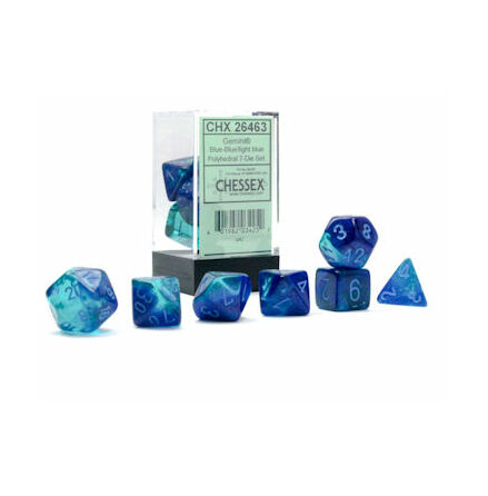 Gemini® Polyhedral Blue-Blue/light blue Luminary 7-Die Set