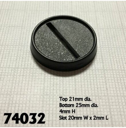 1 inch (25mm) ROUND PLASTIC GAMING BASE (20)