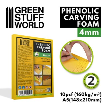 Phenolic Carving Foam 4mm - A5 size