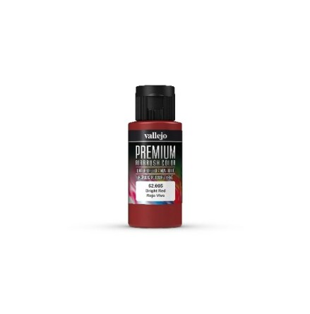 Vallejo Premium Airbrush Color: Bright Red (60 ml)
