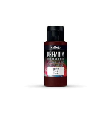 Vallejo Premium Airbrush Color: Sepia (60 ml)