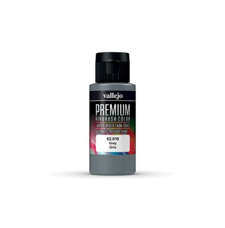 Vallejo Premium Airbrush Color: Grey (60 ml)