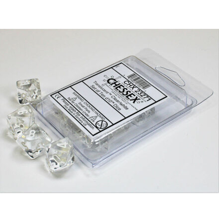 Translucent Clear/white Set of Ten d10