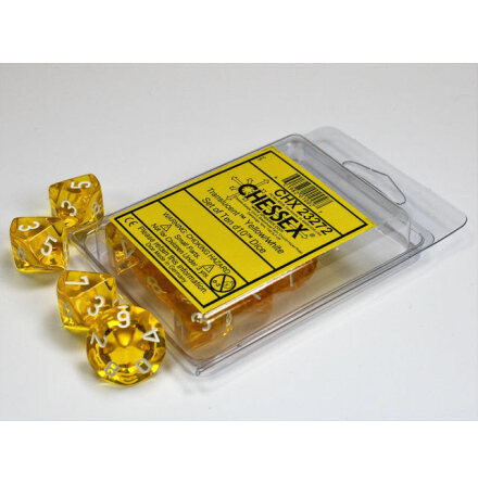 Translucent Yellow/white Set of Ten d10