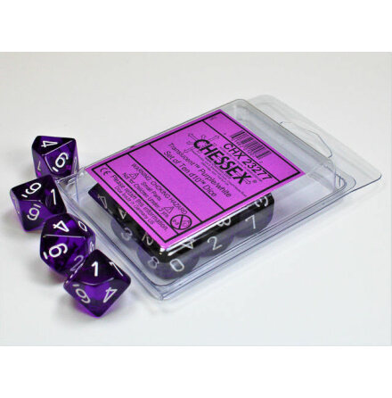 Translucent Purple/white Set of Ten d10