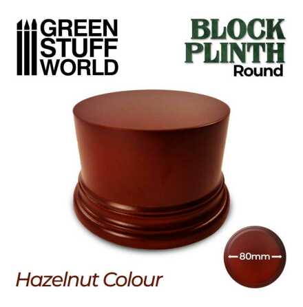 Round Block Plinth 8cm - Hazelnut