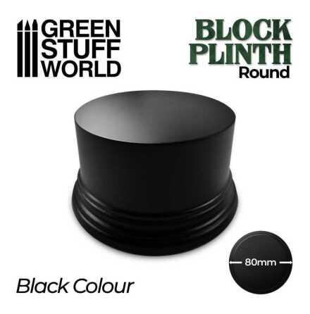 Round Block Plinth 8cm - Black