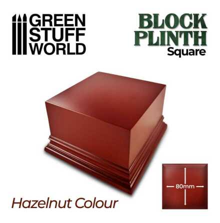 Square Top Display Plinth 8x8 cm - Hazelnut Brown