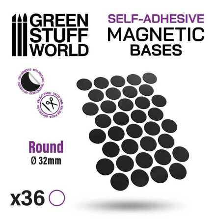 Round Magnetic Sheet SELF-ADHESIVE - 32mm