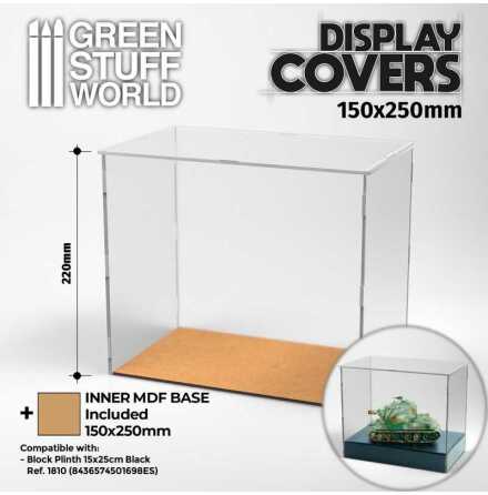 Acrylic Display Covers 150x250mm (22cm high)