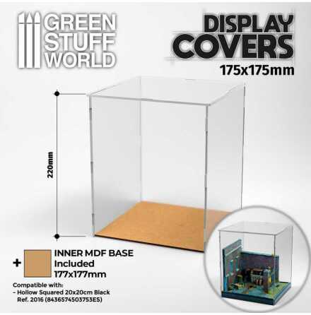 Acrylic Display Covers 175x175mm (22cm high)