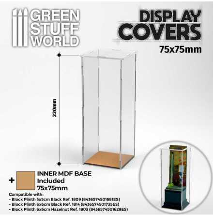 Acrylic Display Covers 75x75mm (22cm high)
