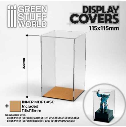 Acrylic Display Covers 115x115mm (22cm high)