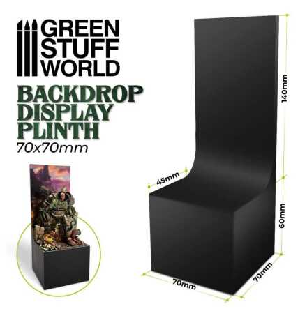 Backdrop Display Plinth 7x7x6cm Black