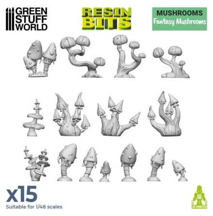 3D printed set - Fantasy Mushrooms