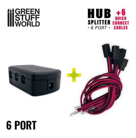 6-port HUB Splitter + 6 quick connect cables