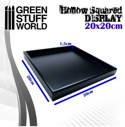 Hollow squared display 20x20 cm Black