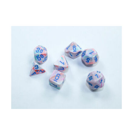 Festive Mini-Polyhedral Pop Art/blue 7-Die set