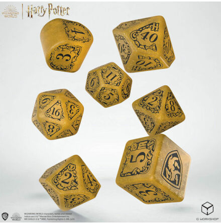Harry Potter. Hufflepuff Modern Dice Set - Yellow