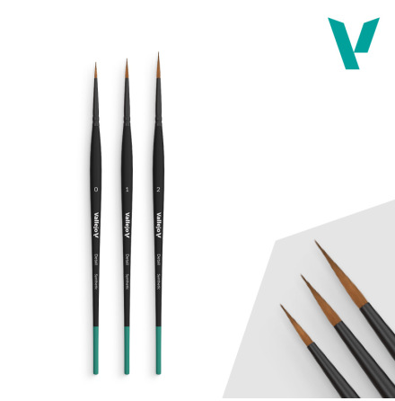 Vallejo Brush design set synthetic hair (sizes 0, 1, 2)