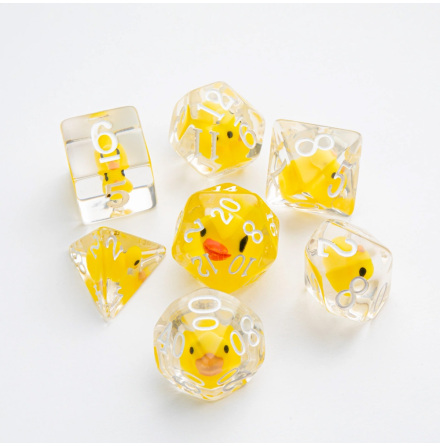 Embraced Series: Rubber Duck (7-Die RPG Dice set)