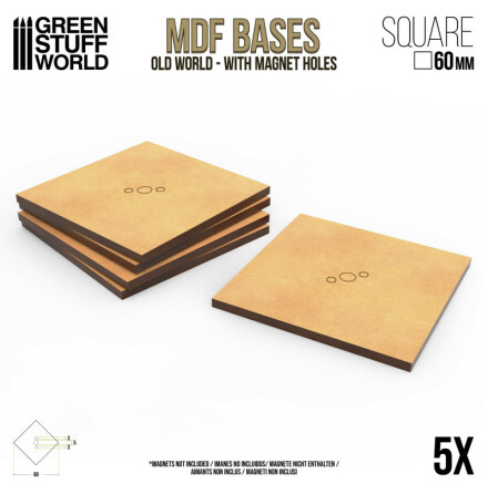 MDF Old World Bases - Square 60 mm