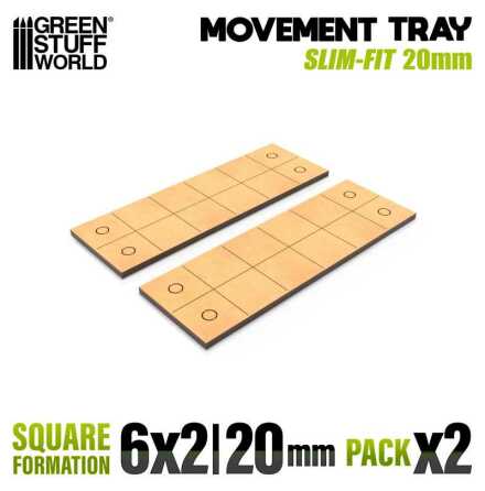 MDF Movement Trays - Slimfit Square 20 mm 120x40mm