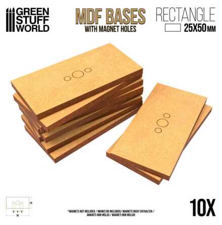 MDF Bases - Rectangle 25x50mm