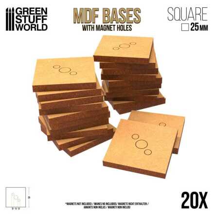 MDF Bases - Square 25mm