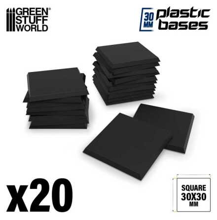 Black Plastic Bases - Square 30 mm