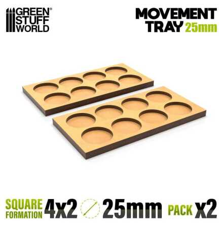 MDF Movement Trays 25mm 4x2 - Skirmish Lines