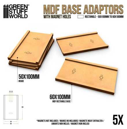 MDF Base adapter - Rectangular 50x100mm to 60x100mm