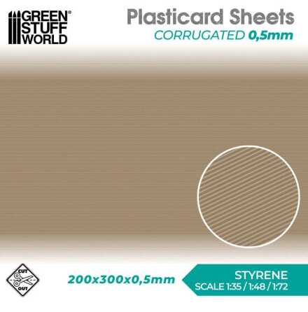 Plasticard - CORRUGATED 0.5mm Textured Sheet