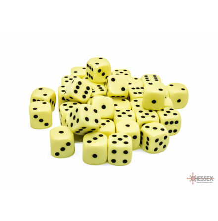 Opaque 12mm d6 Pastel Yellow/black Dice Block (36 dice)