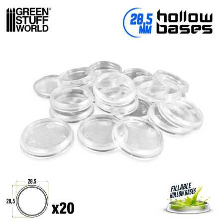 Transparent Hollow Plastic Bases - ROUND 28,5mm