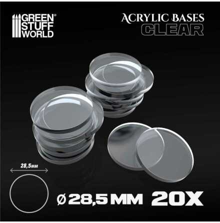 Acrylic Bases - Round 28,5mm CLEAR
